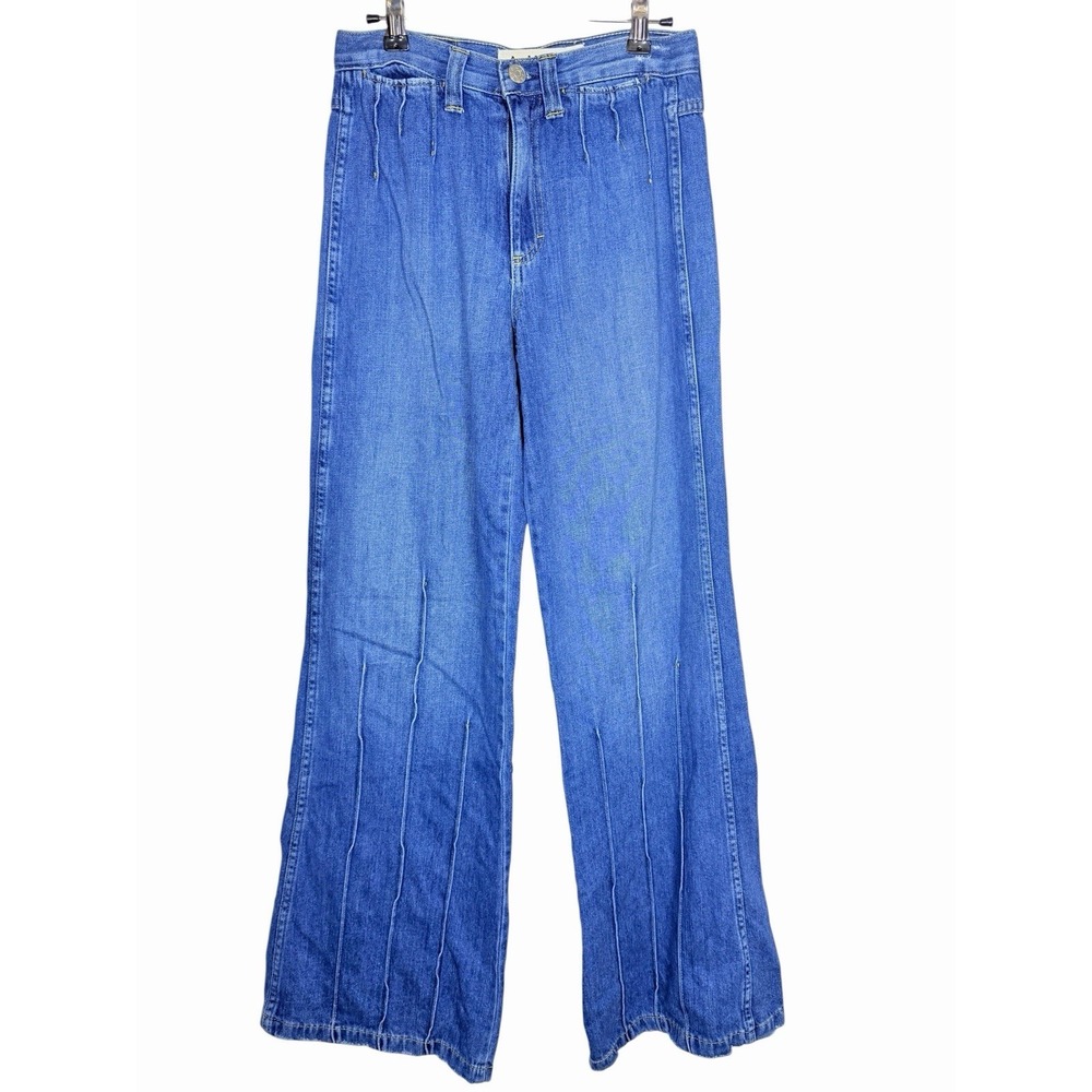 AMO Sarah Trousers Womens 26 Delight Wash High Rise Wide Leg Denim Jeans